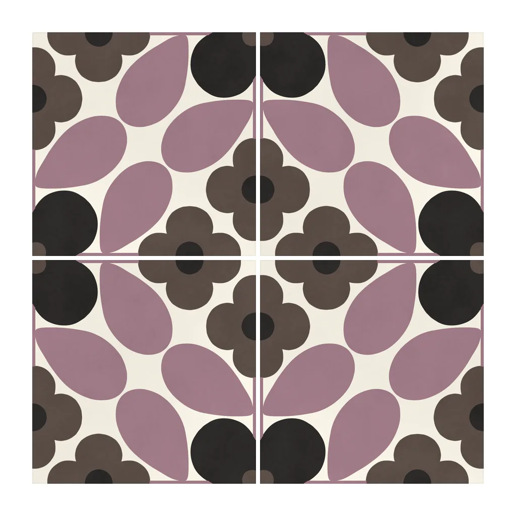 Azulejo Sixties Crema Brillo 10x10 Malva