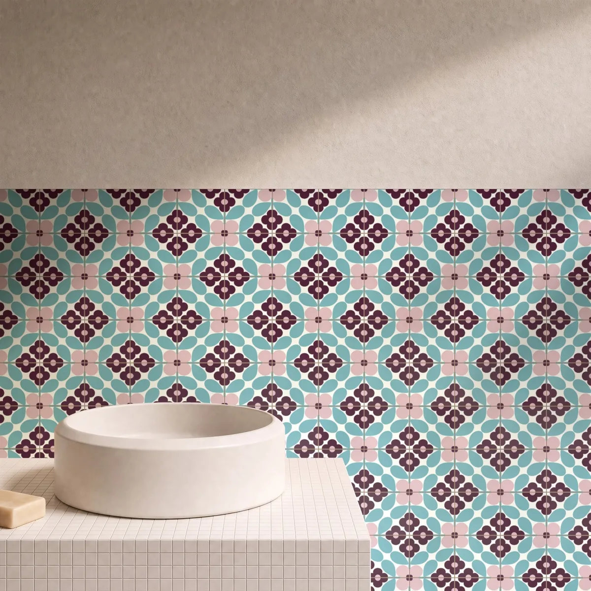 Otro ambiente con Azulejo Sixties Crema Brillo 10x10 Jade