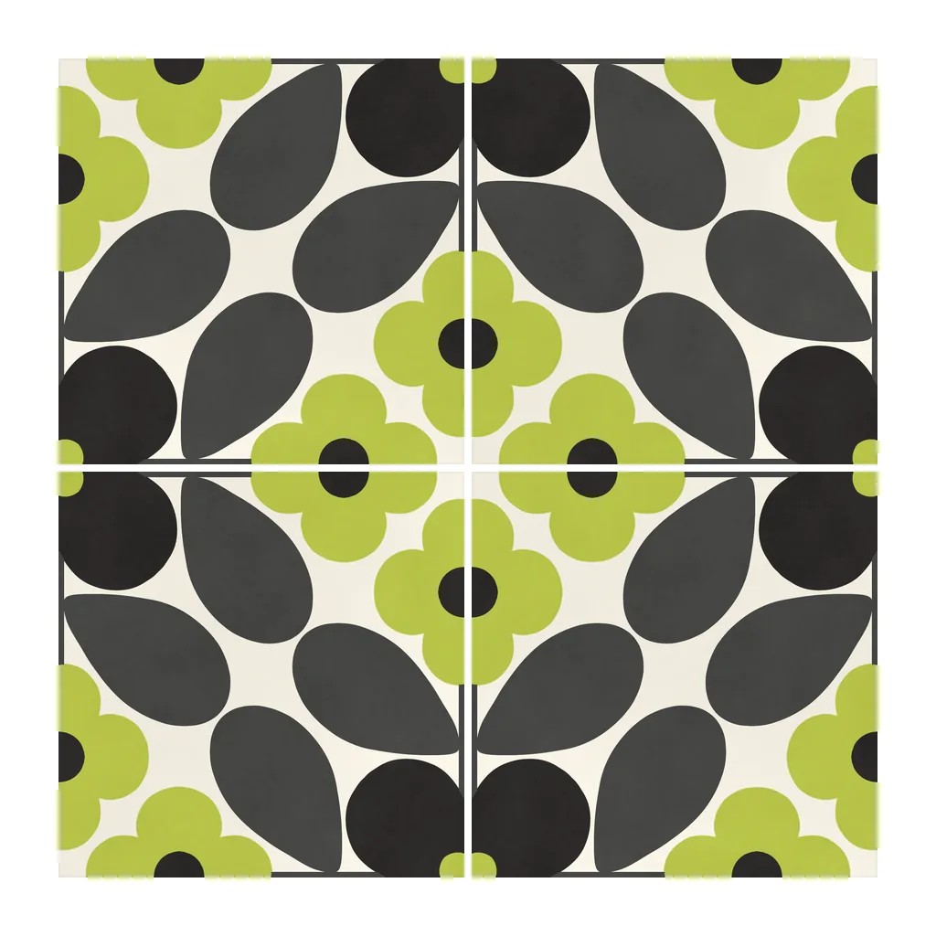 Azulejo Sixties Crema Brillo 10x10 Verde Kiwi