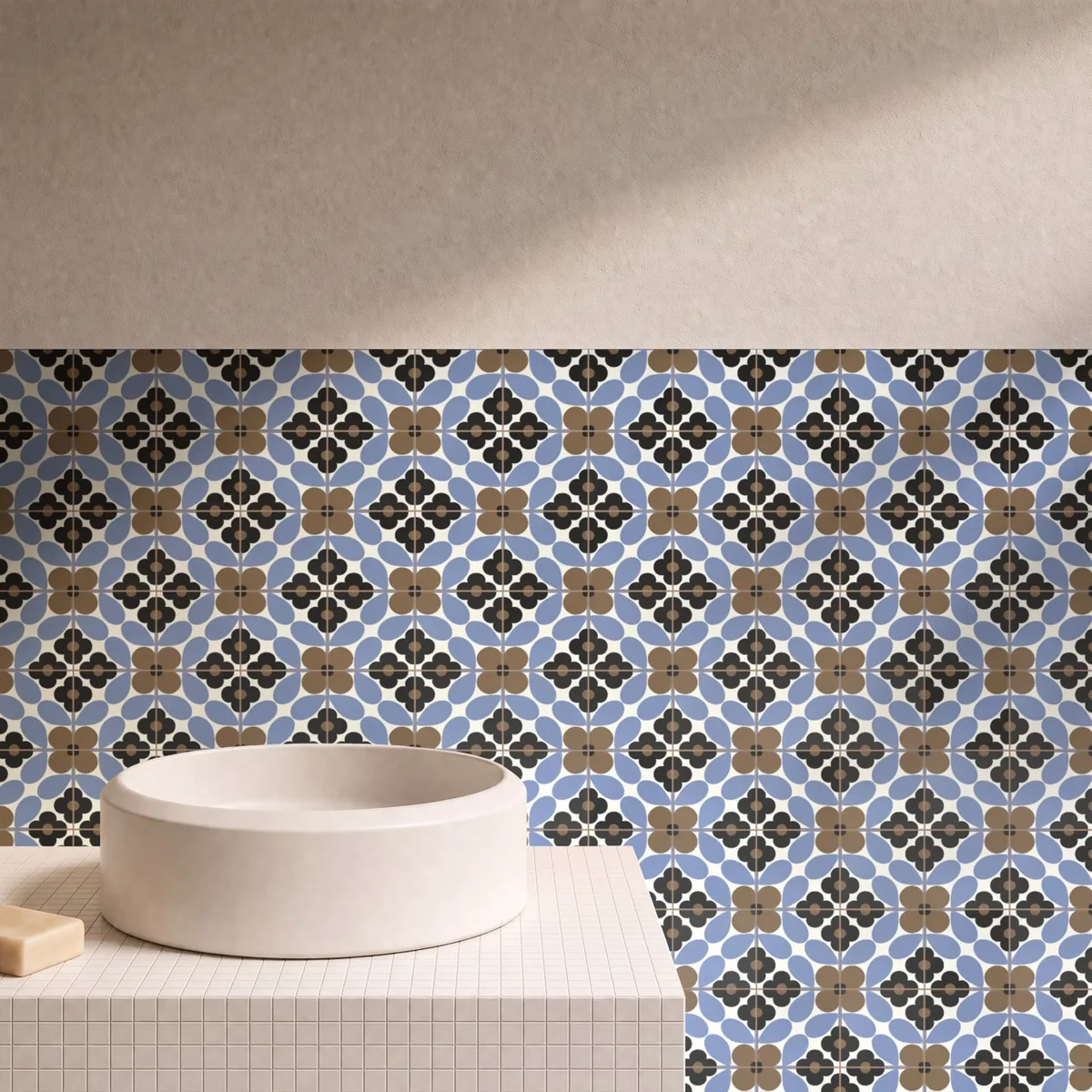 Otro ambiente con Azulejo Sixties Crema Brillo 10x10 Avellana