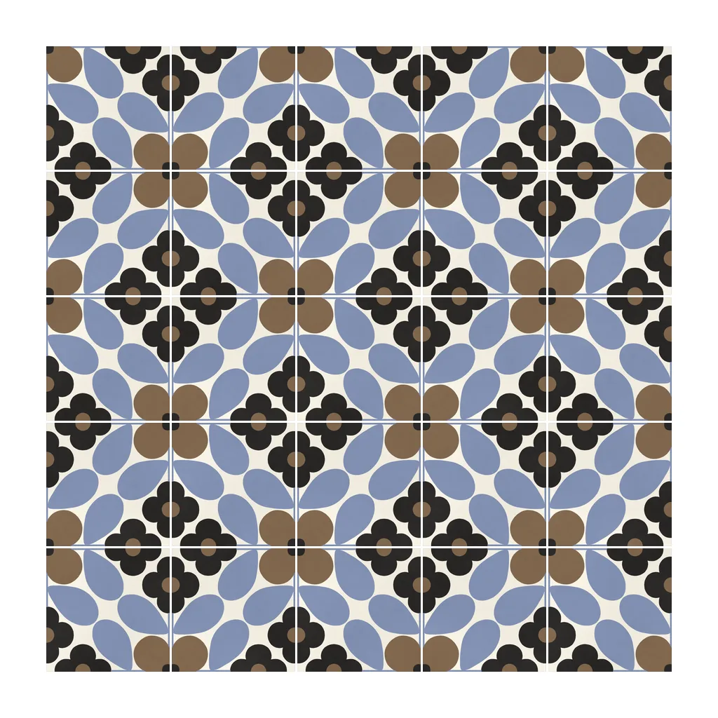 Pared revestida con Azulejo Sixties Crema Brillo 10x10 Avellana