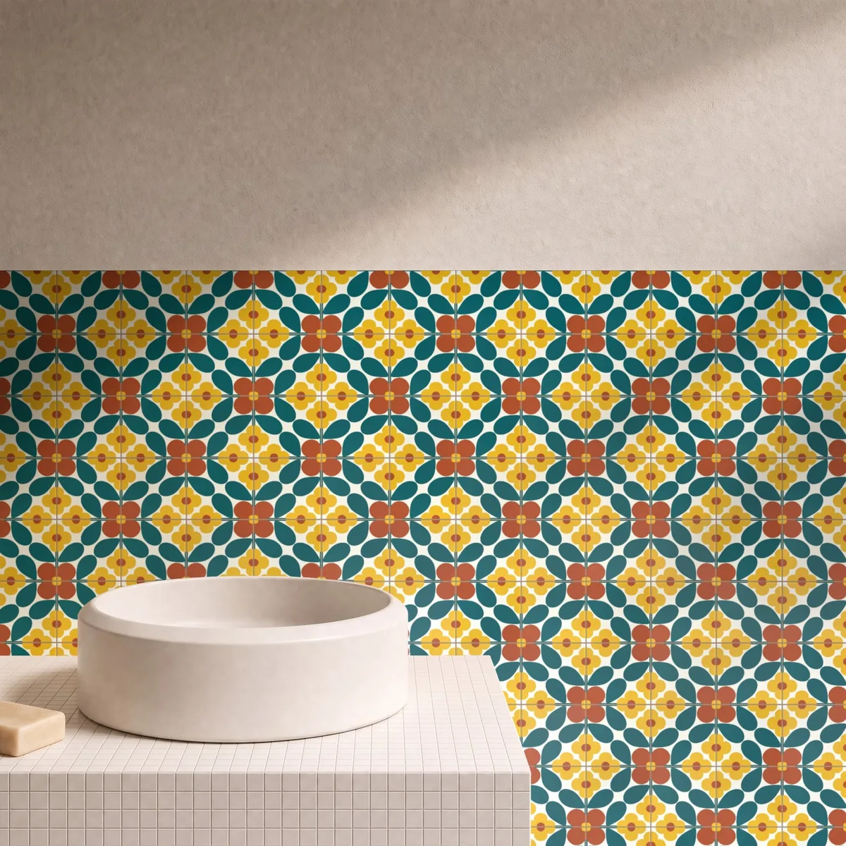 Otro ambiente con Azulejo Sixties Crema Brillo 10x10 Ocaso