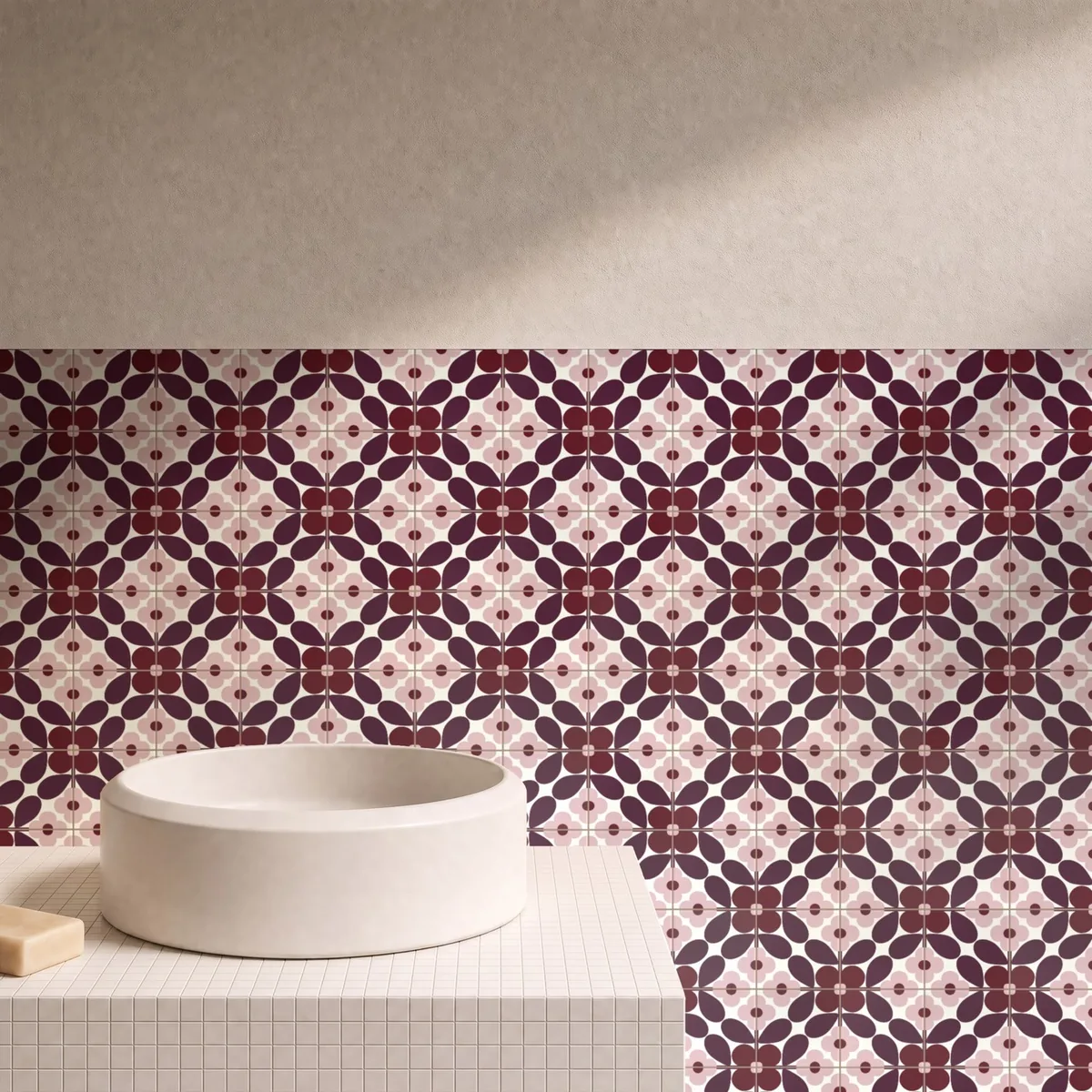 Otro ambiente con Azulejo Sixties Crema Brillo 10x10 Cereza