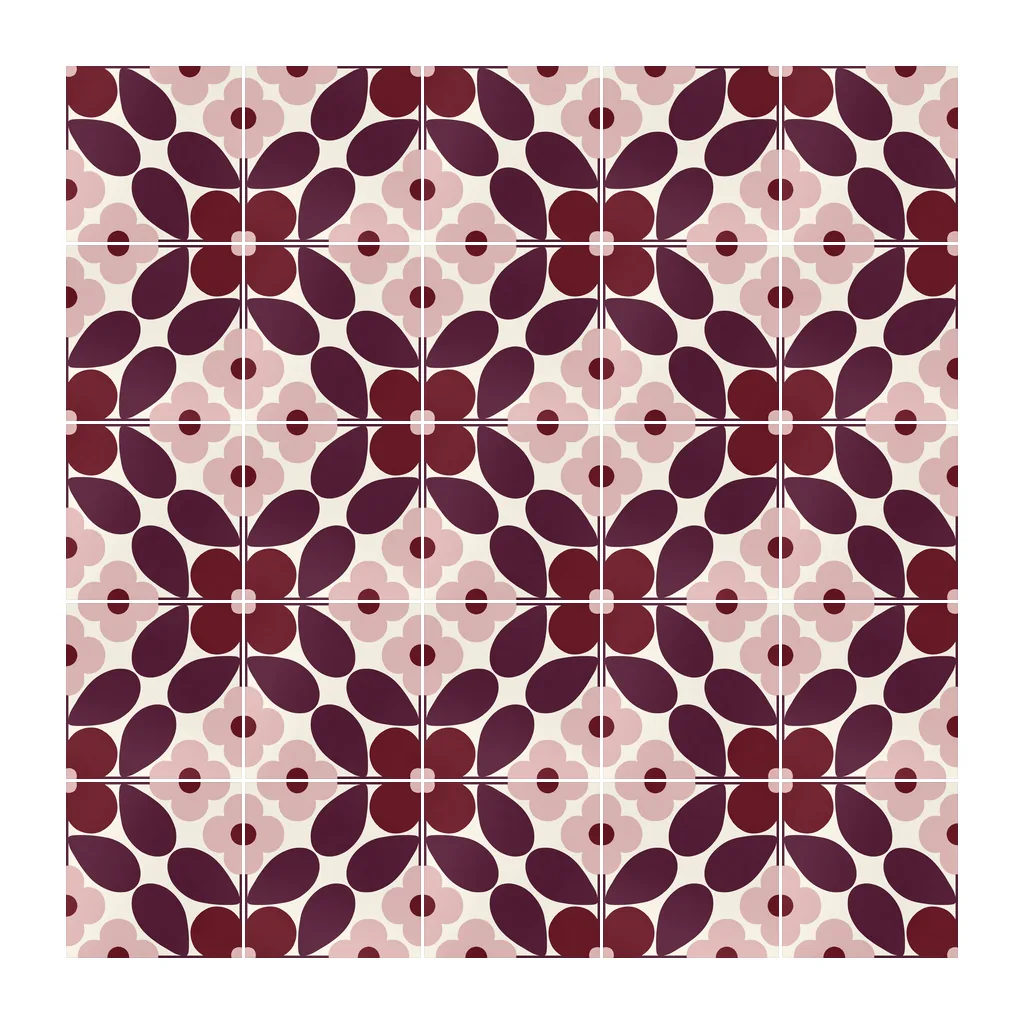Pared revestida con Azulejo Sixties Crema Brillo 10x10 Cereza