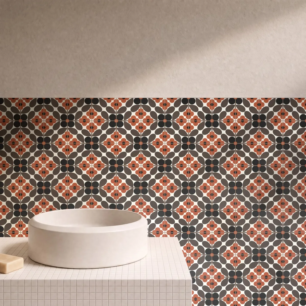 Otro ambiente con Azulejo Sixties Crema Brillo 10x10 Nogal