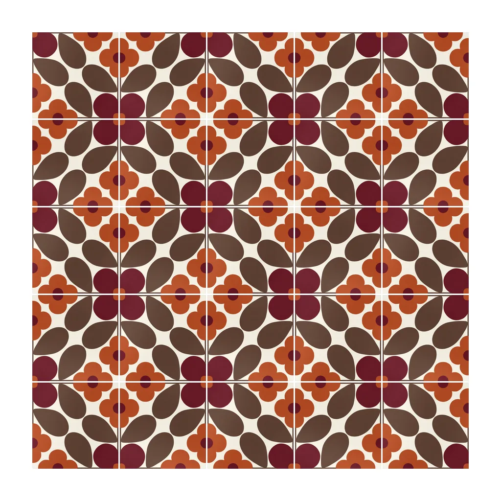 Pared revestida con Azulejo Sixties Crema Brillo 10x10 Terracota