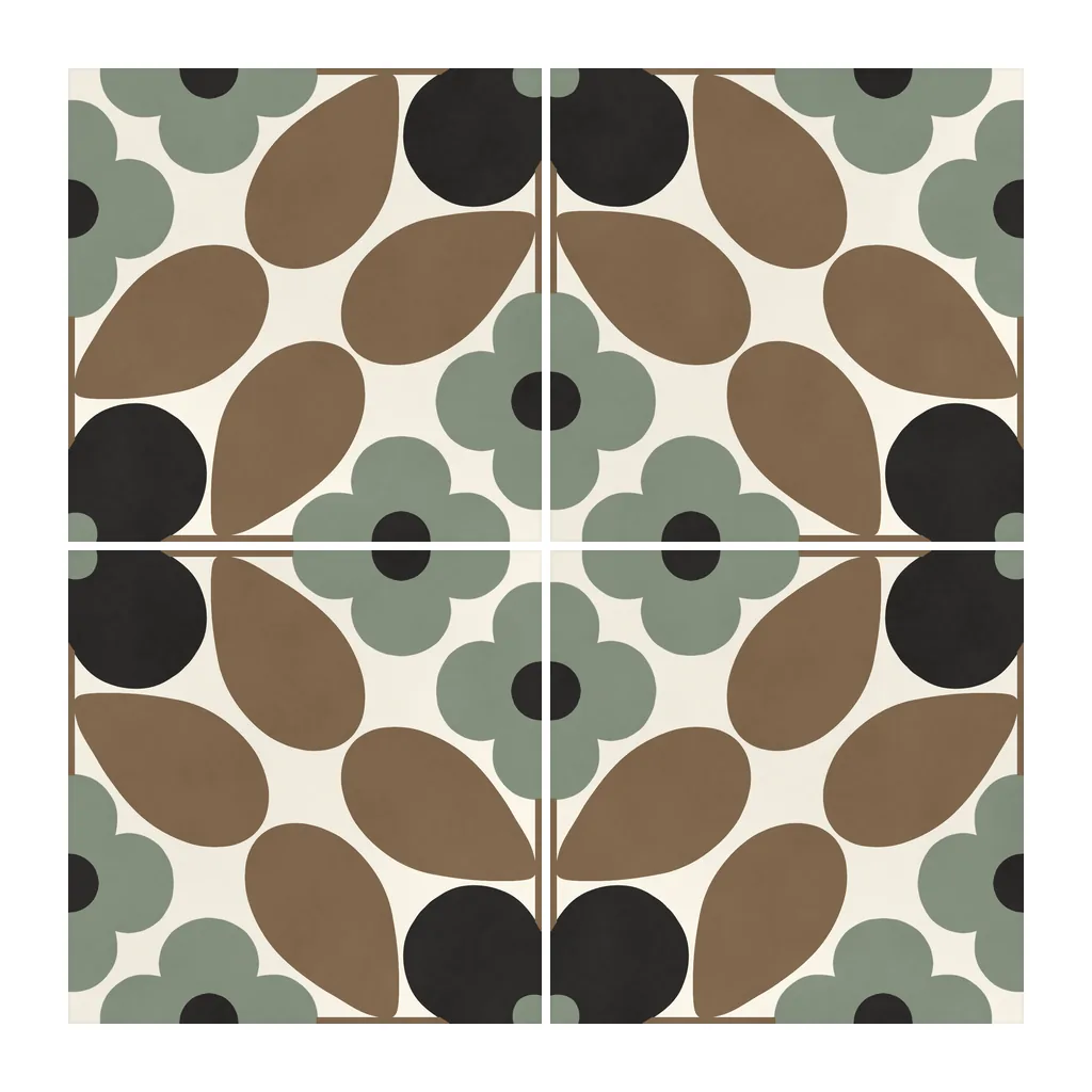Azulejo Sixties Crema Brillo 10x10 Verde Salvia