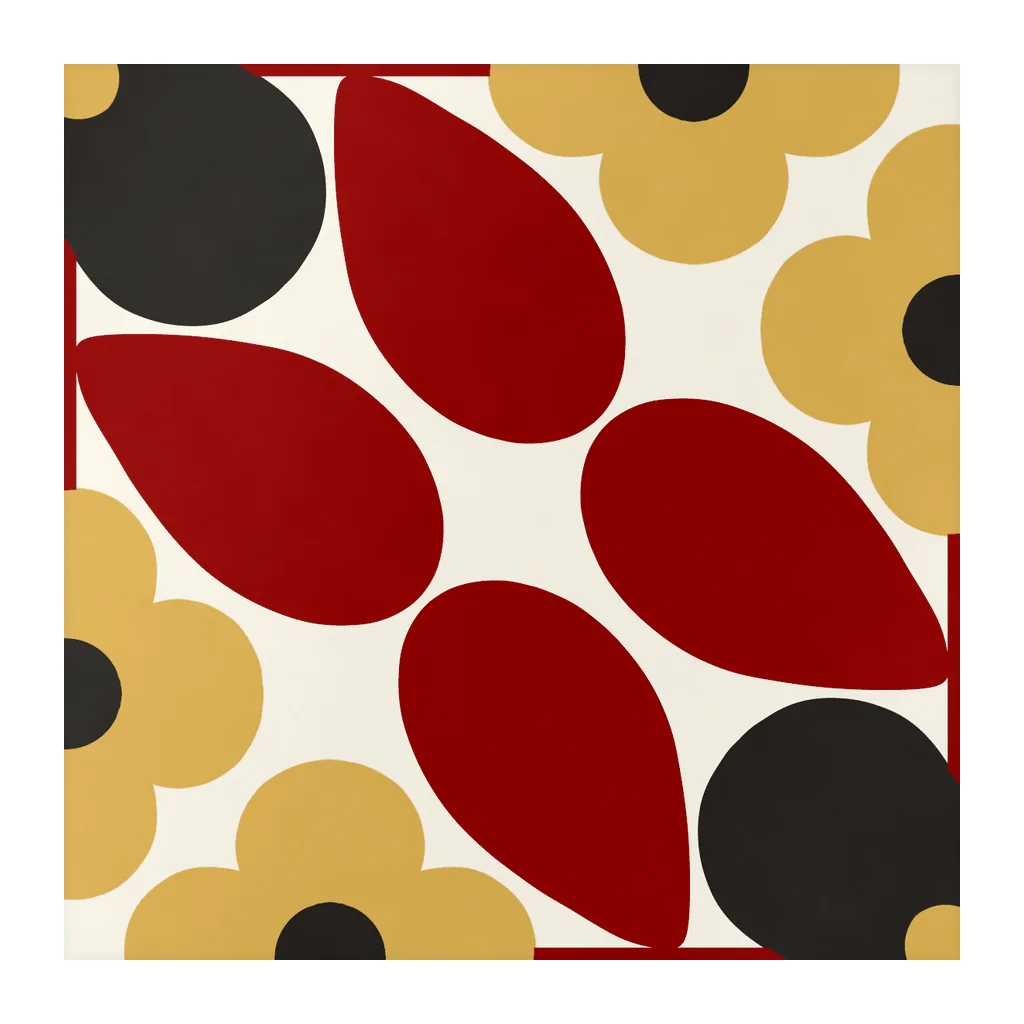 Azulejo Sixties Crema Mate 10x10 Rojo Carmín, pieza suelta