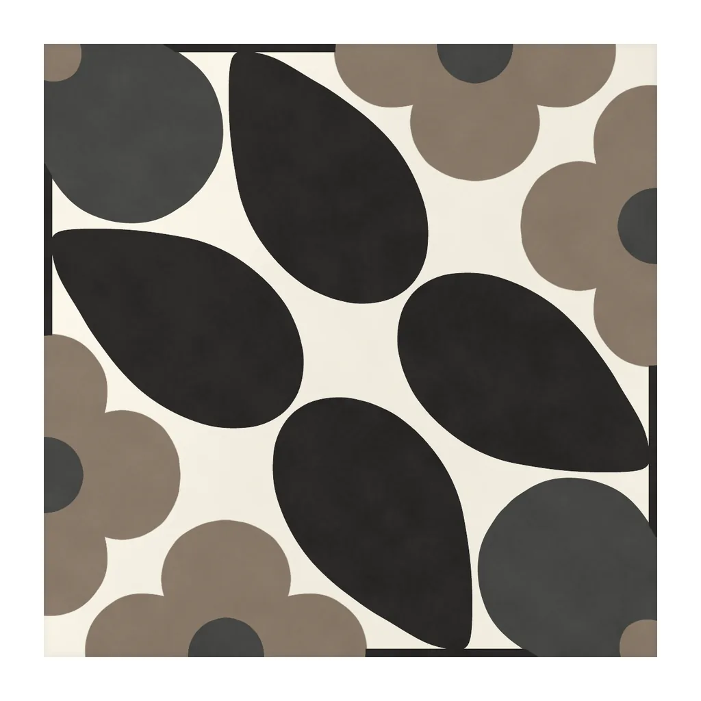 Azulejo Sixties Crema Mate 10x10 Gris Grafito, pieza suelta